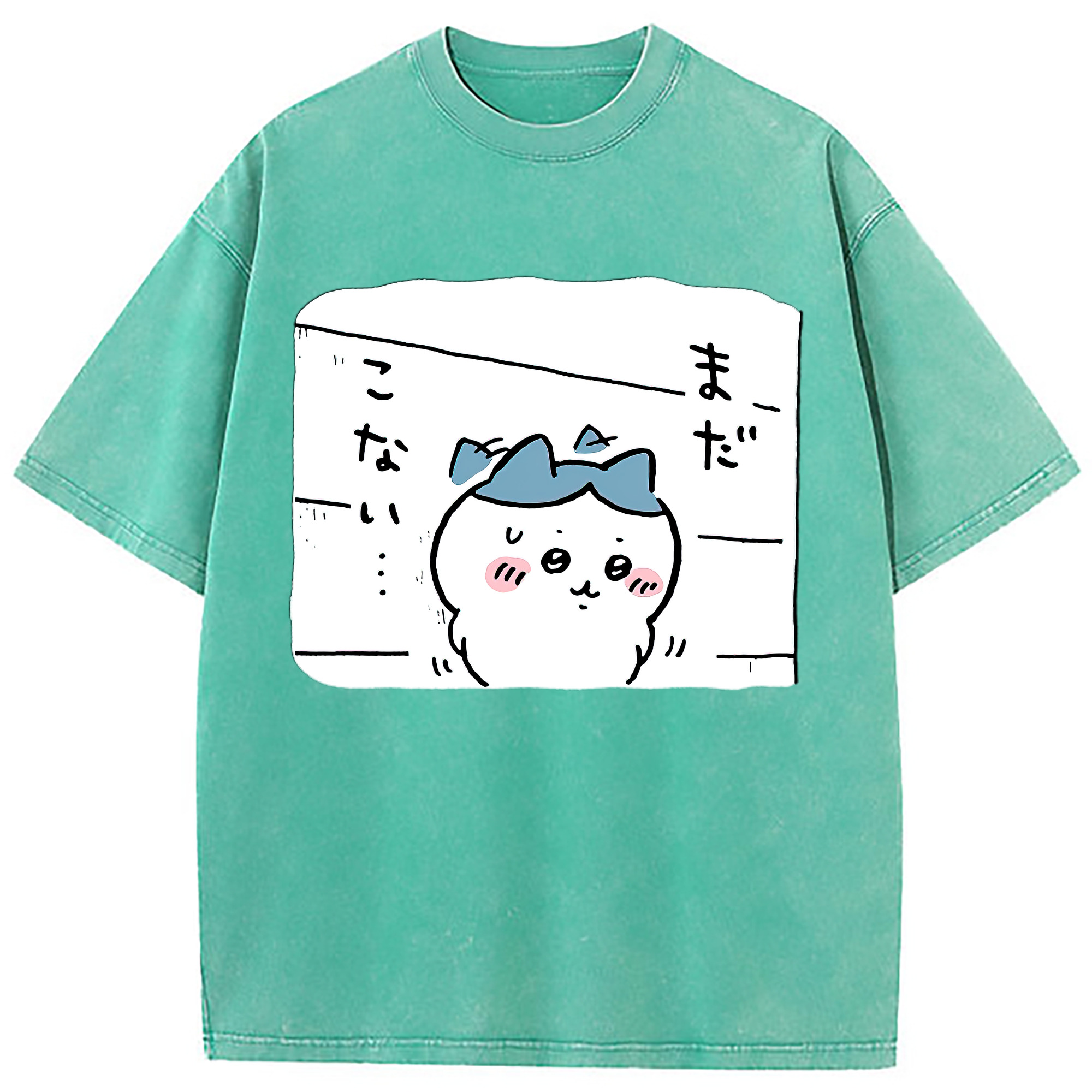 （画像用） ちいかわ ハチワレ Chii-kawa hachiware 綿100% ヴィンテージ風 半袖Tシャツ（フロントプリント）